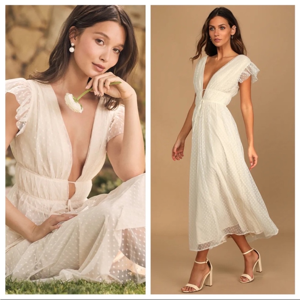 Lulu's White Midi Dress
